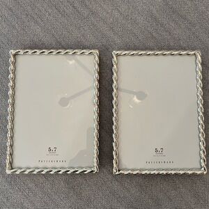 Pottery Barn Silver Plated Rope-Edge 5x7 Picture Frames (Pair)